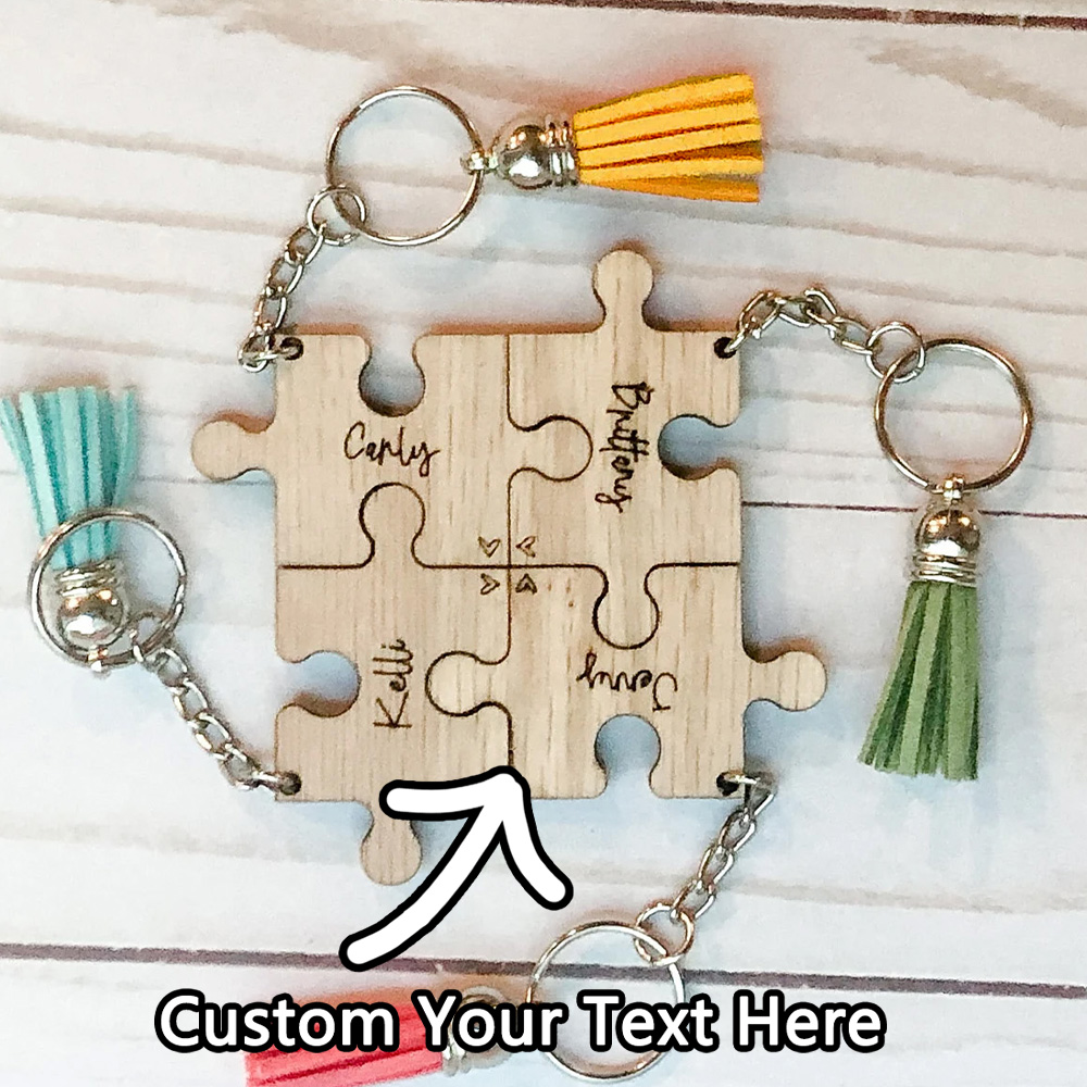 Woodworking Game - Aangepaste sleutelhanger - gepersonaliseerde PMMA puzzelvorm