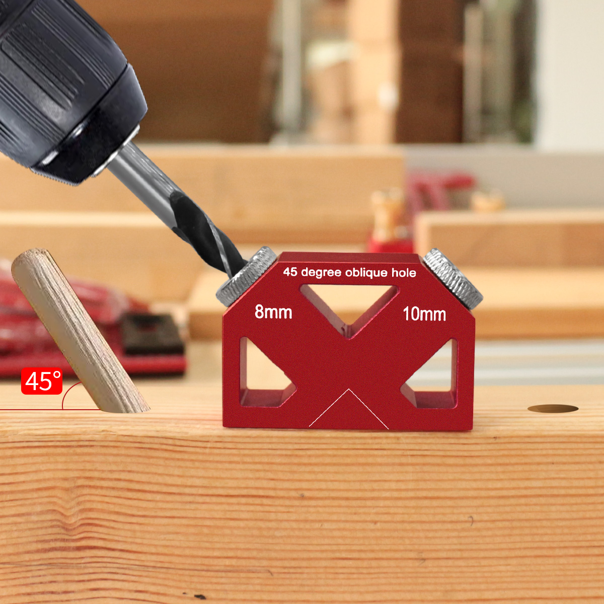 Woodworking Hacks - 45 ° Hoek Schuine Gat Boren