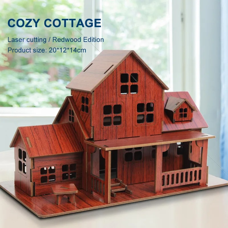 Woodworking Game - 3D Houten puzzelmodel GamesCozy Cottage DIY