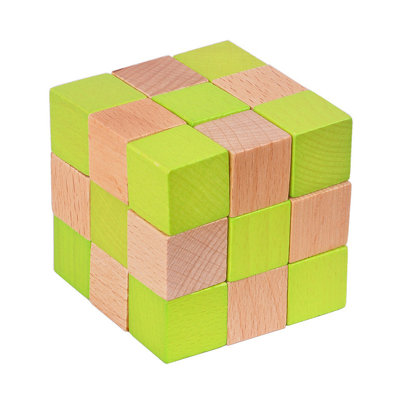 Woodworking Game - Houten Snake Cube Puzzel IQ Logic