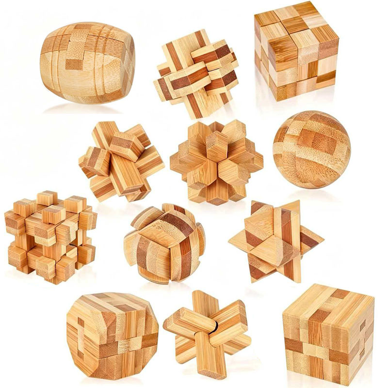 Woodworking Game - NIEUWE 4,5CM Lu Ban Slotpuzzel Bamboe