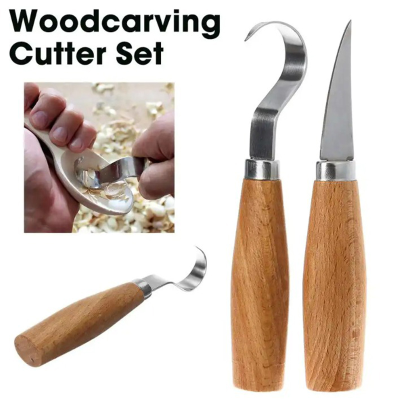 Woodworking Knives - Houtsnijmes Beitelhaakmes Snijgereedschap Ergonomische houtbewerkingslepel Duurzaam