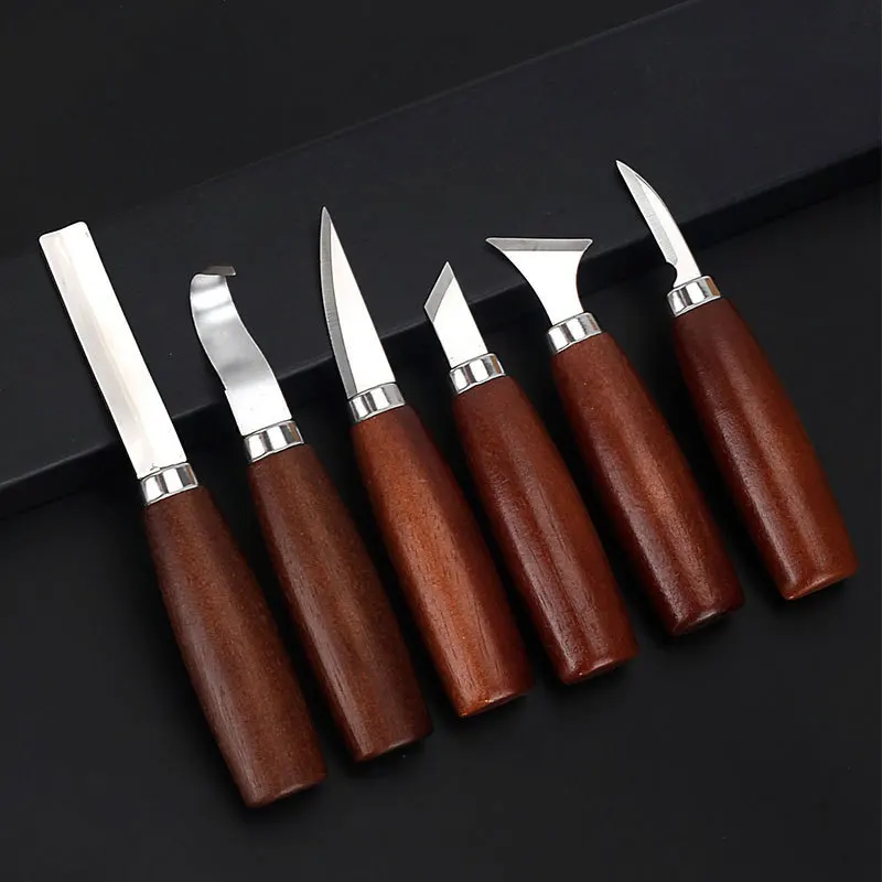 Woodworking Knives - 6-delige gereedschapset voor houtsnijwerk Beitel Houtbewerkingsmes