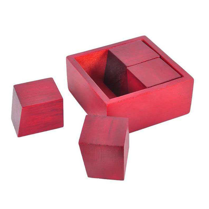 Woodworking Game - Onmogelijke houten hersenkraker-puzzeldoos, slim geplaatste vier