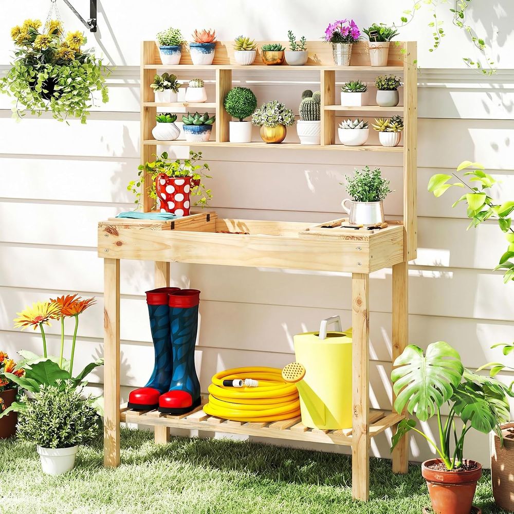 Woodworking Bench - Potting Bench-tafel, 60” houten werkbank voor