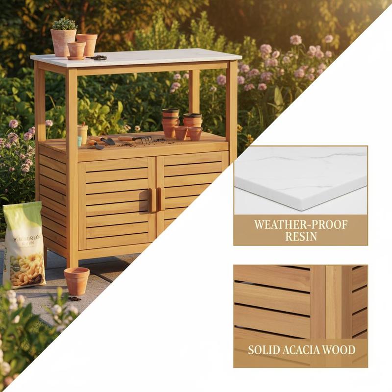 Buitenwerkbank van acaciahout  - Workbench Woodworking recensie en prijs