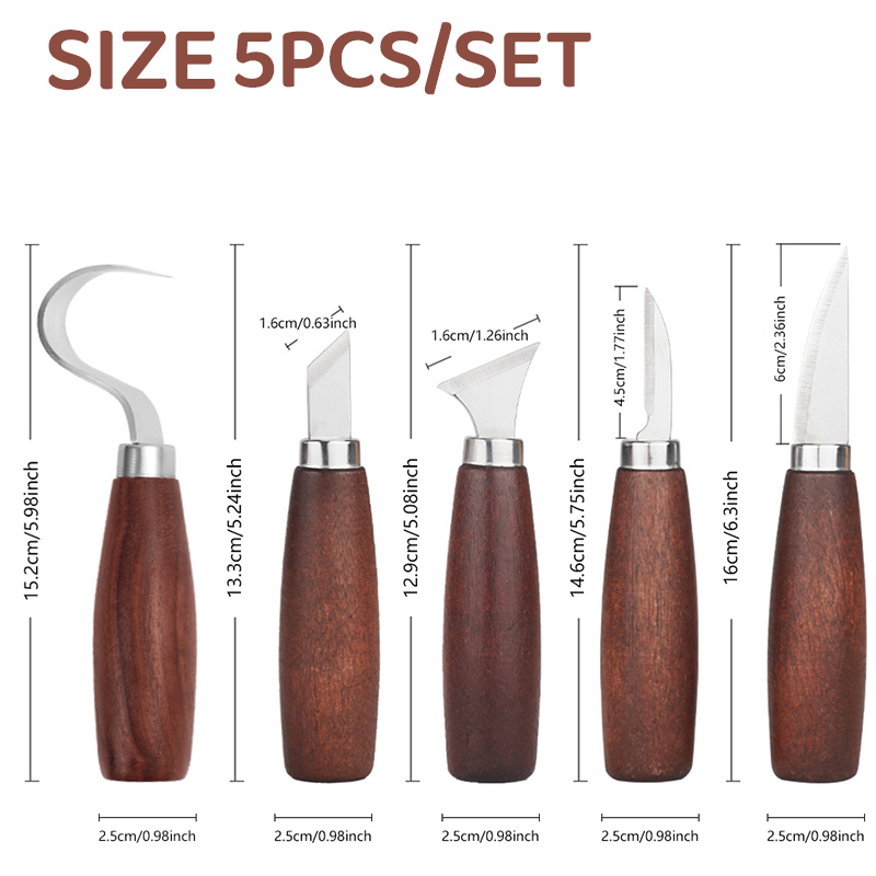 5 stks gereedschap voor houtsn - Woodworking Knives recensie en prijs
