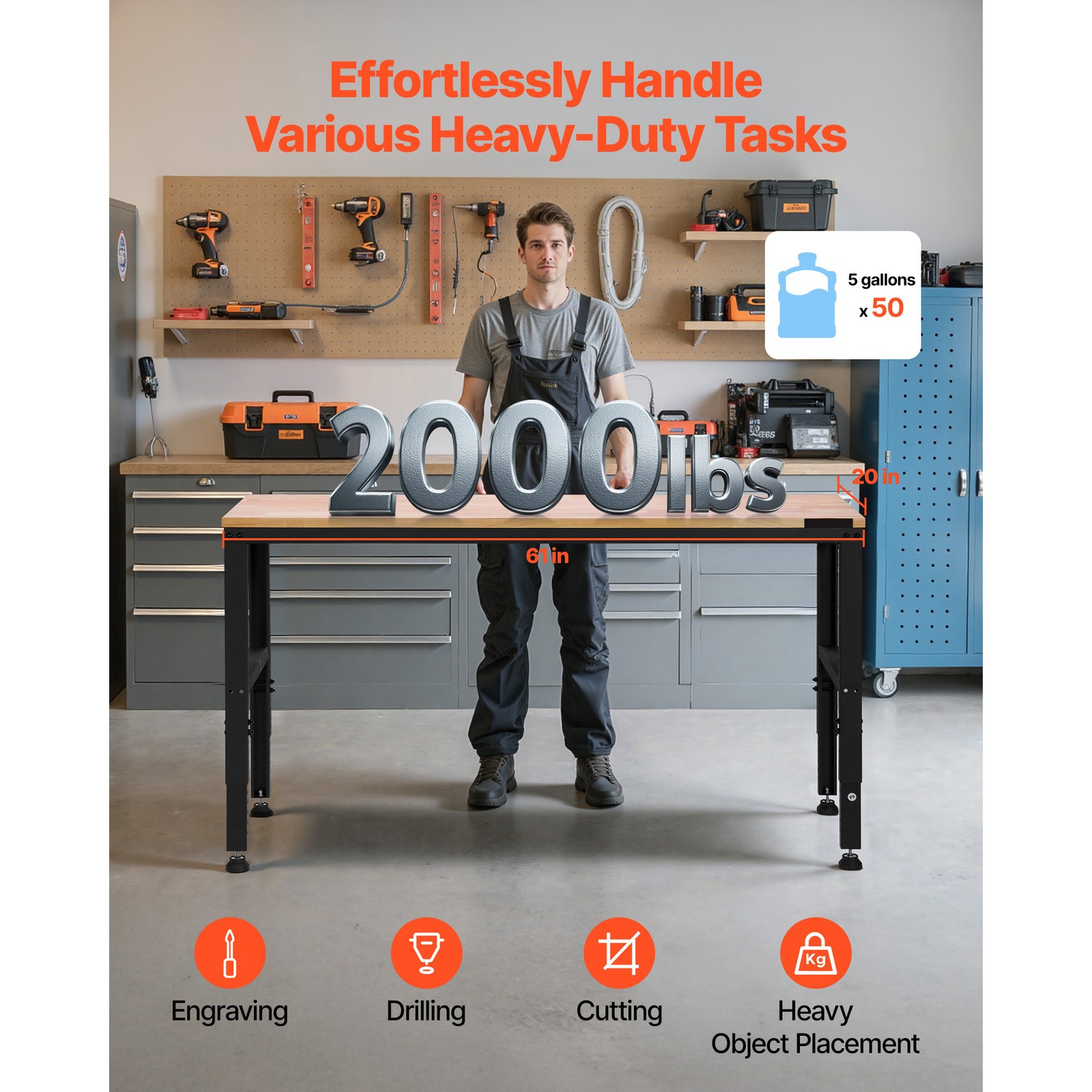 In hoogte verstelbare werkbank - Woodworking Bench recensie en prijs
