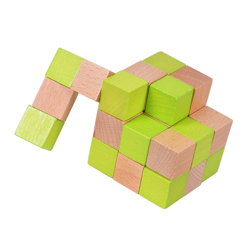 Houten Snake Cube Puzzel IQ Lo - Woodworking Game recensie en prijs
