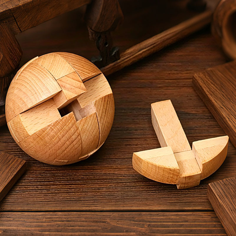 Klassieke houten puzzelbal, ma - Woodworking Game recensie en prijs