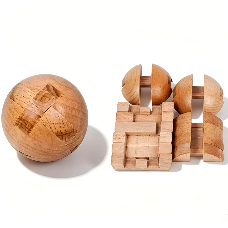 Klassieke houten puzzelbal, ma - Woodworking Game recensie en prijs