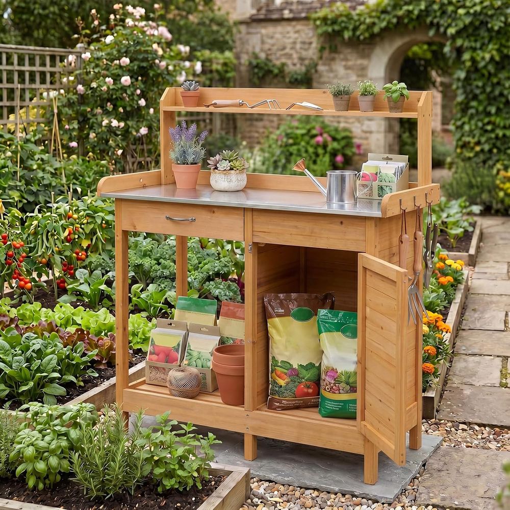 Buitenwerktafel voor planten,  - Woodworking Bench recensie en prijs