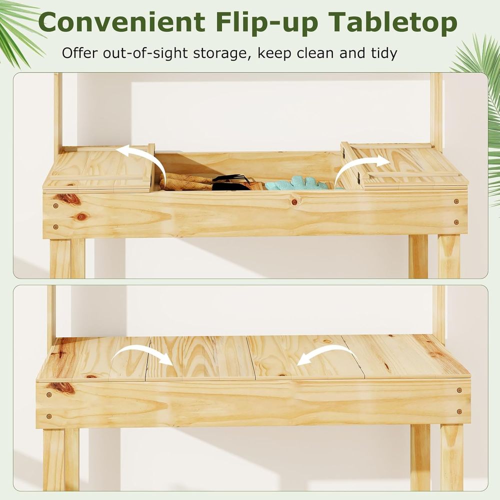 Potting Bench-tafel, 60” houte - Woodworking Bench recensie en prijs